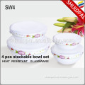 Heat Resistant Opal Glassware Opal glass bowl set 4 pcs storage bowl set